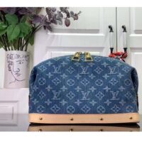 Louis Vuitton Unisex Pochette Cosmétique GM Bleu Denim Blue Monogram Global Organic Textile-Certified Cotton Canvas (9)