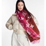 Louis Vuitton Unisex Reykjavik Gradient Scarf Grenadine Pink Cashmere Jacquard Weave Allover Monogram - Bild 10