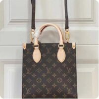 Louis Vuitton Unisex Sac Plat BB Handbag Brown Monogram Coated Canvas Textile Lining (2)