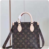 Louis Vuitton Unisex Sac Plat BB Handbag Brown Monogram Coated Canvas Textile Lining (2)