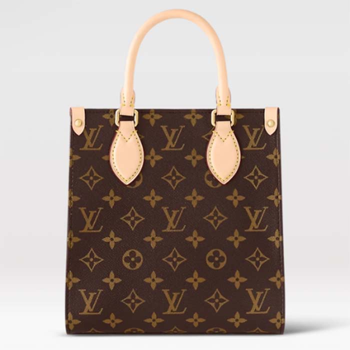 Louis Vuitton Unisex Sac Plat BB Handbag Brown Monogram Coated Canvas Textile Lining