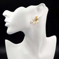 Louis Vuitton Women LV Floragram Earrings-White (1)