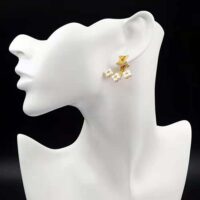 Louis Vuitton Women LV Floragram Earrings-White (1)