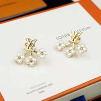 Louis Vuitton Women LV Floragram Earrings-White (1)