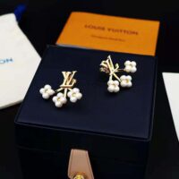 Louis Vuitton Women LV Floragram Earrings-White (1)