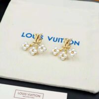 Louis Vuitton Women LV Floragram Earrings-White (1)