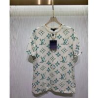 Louis Vuitton Women LV Floral Monogram T-Shirt Cotton White Regular Fit (9)