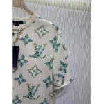 Louis Vuitton Women LV Floral Monogram T-Shirt Cotton White Regular Fit - Imagen 7