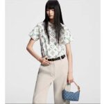 Louis Vuitton Women LV Floral Monogram T-Shirt Cotton White Regular Fit - Imagen 13