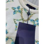 Louis Vuitton Women LV Floral Monogram T-Shirt Cotton White Regular Fit - Imagen 8