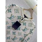 Louis Vuitton Women LV Floral Monogram T-Shirt Cotton White Regular Fit - Imagen 4