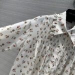 Louis Vuitton Men LV Floral Print Ruffle Collar Shirt Silk Milky White Regular Fit - immagine 8
