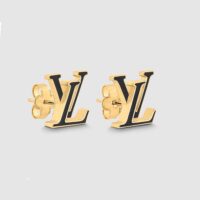 Louis Vuitton Women LV Iconic Enamel Earrings-Black (1)