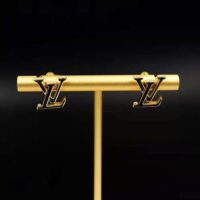 Louis Vuitton Women LV Iconic Enamel Earrings-Black (1)