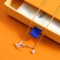 Louis Vuitton Women LV Iconic Enamel Necklace-Pink (1)