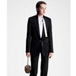 Louis Vuitton Women LV Jewel Button Tuxedo Jacket Cotton Wool Mohair Black – Bild 12
