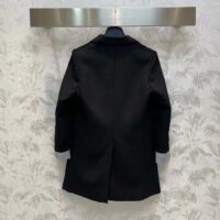 Louis Vuitton Women LV Jewel Button Tuxedo Jacket Cotton Wool Mohair Black (11)