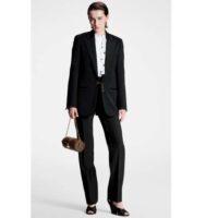 Louis Vuitton Women LV Jewel Button Tuxedo Jacket Cotton Wool Mohair Black (11)