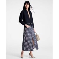 Louis Vuitton Women LV Monogram Denim Midi Skirt Cotton Navy (13)