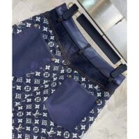 Louis Vuitton Women LV Monogram Denim Midi Skirt Cotton Navy (13)