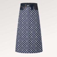Louis Vuitton Women LV Monogram Denim Midi Skirt Cotton Navy (13)