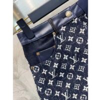 Louis Vuitton Women LV Monogram Denim Midi Skirt Cotton Navy (13)