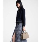 Louis Vuitton Women LV Monogram Denim Midi Skirt Cotton Navy - Image 14