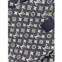 Louis Vuitton Women LV Monogram Jacquard Pullover Wool Cotton Grey Blue Regular Fit (9)