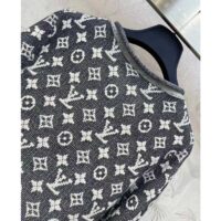 Louis Vuitton Women LV Monogram Jacquard Pullover Wool Cotton Grey Blue Regular Fit (9)