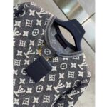 Louis Vuitton Men LV Monogram Jacquard Pullover Wool Cotton Grey Blue Regular Fit - Image 4
