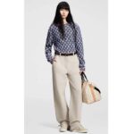 Louis Vuitton Women LV Monogram Jacquard Pullover Wool Cotton Grey Blue Regular Fit – Bild 12