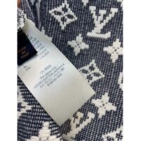 Louis Vuitton Women LV Monogram Jacquard Pullover Wool Cotton Grey Blue Regular Fit (9)