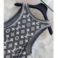 Louis Vuitton Women LV Monogram Jacquard Tank Top Wool Cotton Grey Blue Regular Fit (5)