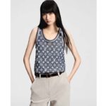 Louis Vuitton Women LV Monogram Jacquard Tank Top Wool Cotton Grey Blue Regular Fit - Bild 13