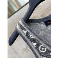 Louis Vuitton Women LV Monogram Jacquard Tank Top Wool Cotton Grey Blue Regular Fit (5)