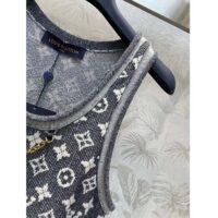 Louis Vuitton Women LV Monogram Jacquard Tank Top Wool Cotton Grey Blue Regular Fit (5)