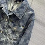 Louis Vuitton Men LV Runaway Damier Classic Denim Jacket Regular Fit Allover Damoflage Jacquard - Image 9