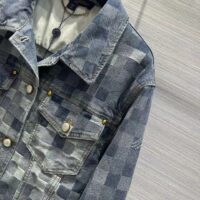 Louis Vuitton Women LV Runaway Damier Classic Denim Jacket Regular Fit Allover Damoflage Jacquard (2)