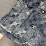 Louis Vuitton Men LV Runaway Damier Classic Denim Jacket Regular Fit Allover Damoflage Jacquard - Image 6