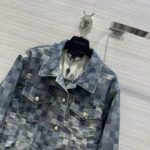 Louis Vuitton Men LV Runaway Damier Classic Denim Jacket Regular Fit Allover Damoflage Jacquard - Image 5