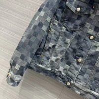 Louis Vuitton Women LV Runaway Damier Classic Denim Jacket Regular Fit Allover Damoflage Jacquard (2)