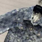Louis Vuitton Men LV Runaway Damier Classic Denim Jacket Regular Fit Allover Damoflage Jacquard - Image 8