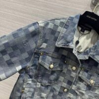 Louis Vuitton Women LV Runaway Damier Classic Denim Jacket Regular Fit Allover Damoflage Jacquard (2)