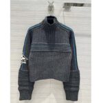 Louis Vuitton Women LV SKI Contrast Accent Cropped Pullover Wool Yack Coal - Image 2