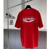 Louis Vuitton Women LV SKI Short-Sleeved Cotton T-Shirt Regular Fit Cherry Red Cotton (10)