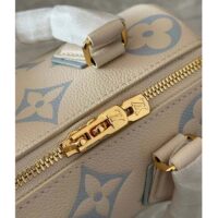 Louis Vuitton Women LV Speedy Bandoulière 20 Latte Candy Blue Embossed Grained Cowhide Leather (7)