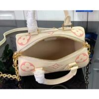 Louis Vuitton Women LV Speedy Bandoulière 20 Latte Chamallow Embossed Grained Cowhide Leather (7)