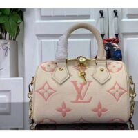 Louis Vuitton Women LV Speedy Bandoulière 20 Latte Chamallow Embossed Grained Cowhide Leather (7)