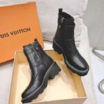 Louis Vuitton Women Shoes LV Beaubourg Ankle Boot Black Calf Leather Micro Outsole - Imagen 5