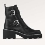 Zapatos Louis Vuitton para mujer, botines LV Beaubourg de piel de becerro negra con microsuela